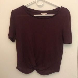 Knot front knit tee